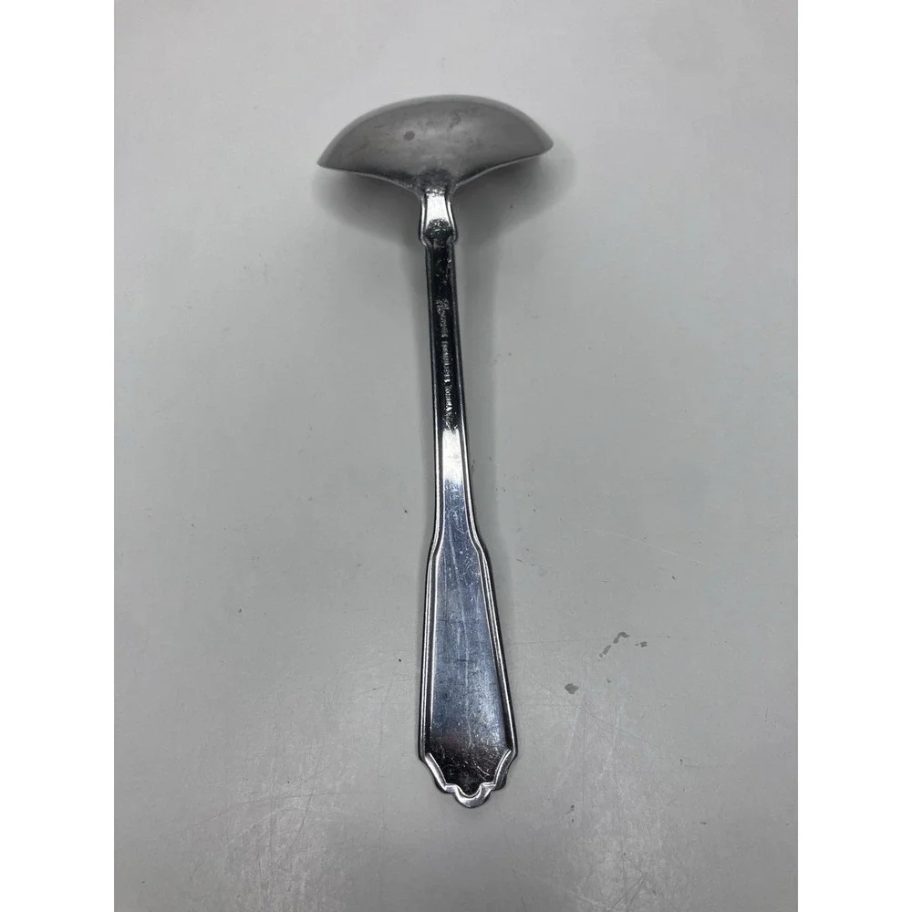Vintage Roger Co Gravy Ladle Spoon Korea Floral Pattern Stainless